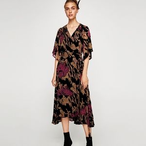 Zara Devore velvet midi dress